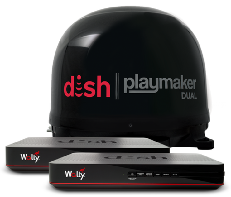 DISH Playmaker Dual 2 Receiver Bundle with Wally - Black